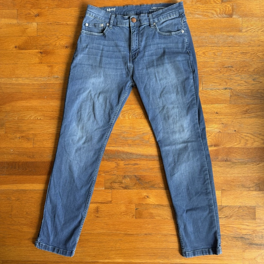 Mugsy Jeans Mens 34x30 Blue Lake Shores Stretch Performance Medium Wash Denim